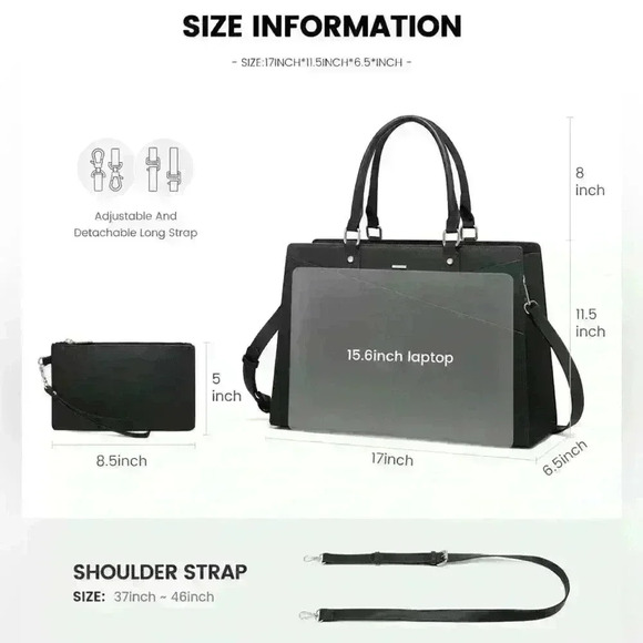 LOVEVOOK Laptop Tote Bag for Women - Picture 3 of 11